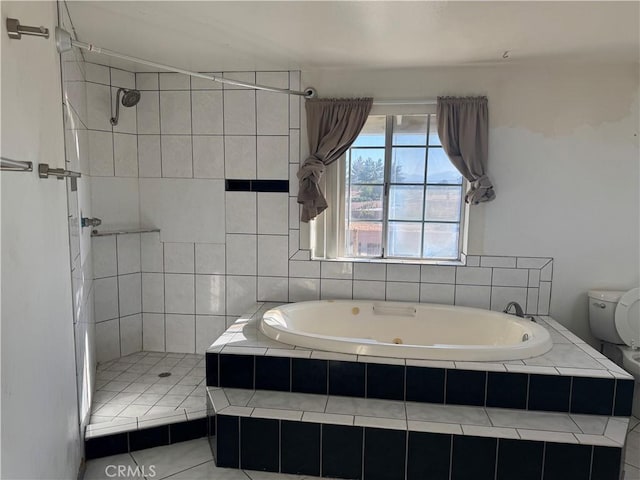 20635 Tonawanda Rd, Apple Valley, CA 92307 - full bath featuring a stall shower, a jetted tub, and tile patterned flooring