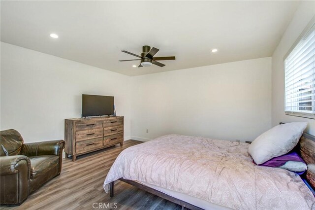 2685 Arrow Hwy, La Verne, CA 91750 - bedroom with wood finished floors, recessed lighting, and a ceiling fan