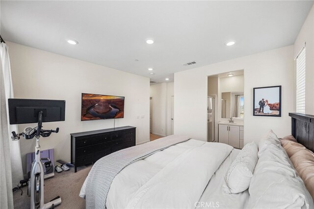 1060 Kendale Way, Vista, CA 92081 - bedroom with carpet, recessed lighting, and ensuite bathroom