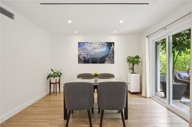 306 San Nicholas Ct, Laguna Beach, CA 92651 - dining space with light wood-type flooring and recessed lighting