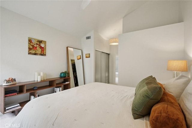 306 San Nicholas Ct, Laguna Beach, CA 92651 - bedroom featuring a closet and high vaulted ceiling