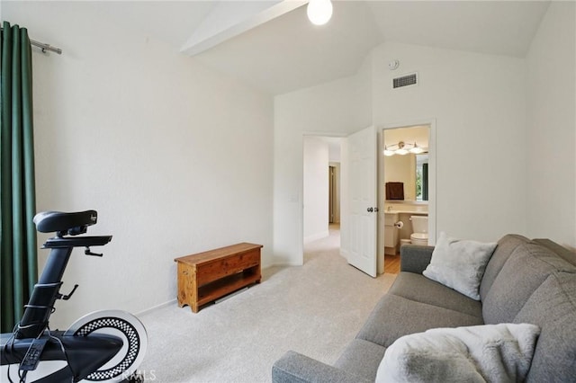306 San Nicholas Ct, Laguna Beach, CA 92651 - living room with lofted ceiling and light carpet