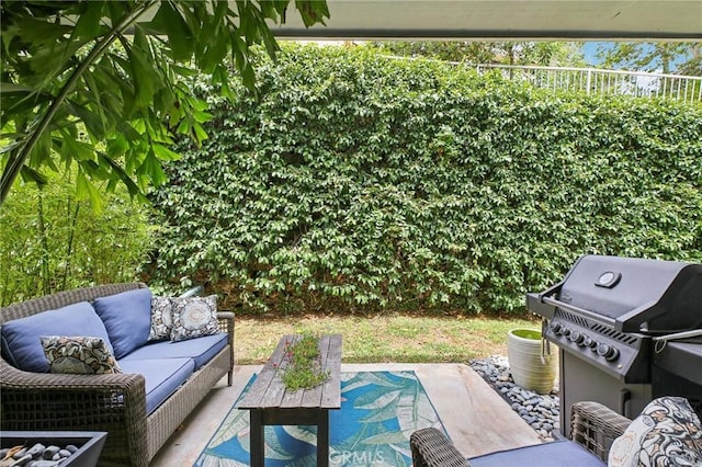 306 San Nicholas Ct, Laguna Beach, CA 92651 - view of patio featuring outdoor lounge area and grilling area