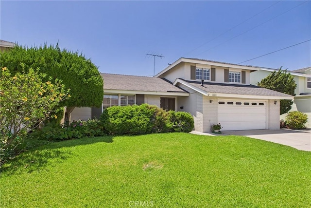10469 Gregory Cir, Cypress, CA 90630 - view of front of property featuring driveway, a front lawn, and brick siding