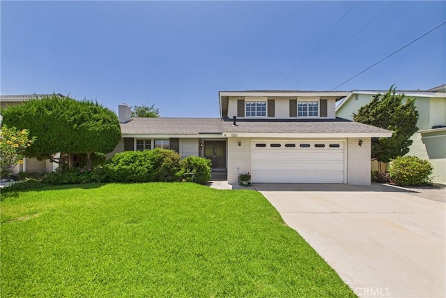 10469 Gregory Cir, Cypress, CA 90630 - traditional-style home featuring a front yard, driveway, brick siding, and a shingled roof
