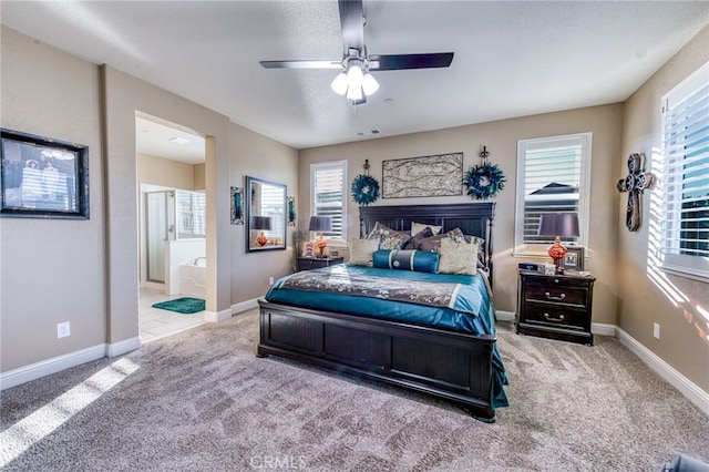 14655 Spanish Bay Way, Chowchilla, CA 93610 - bedroom with carpet, ensuite bath, and a ceiling fan
