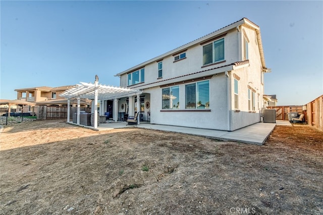 14655 Spanish Bay Way, Chowchilla, CA 93610 - rear view of property featuring a patio area, a pergola, a fenced backyard, and stucco siding