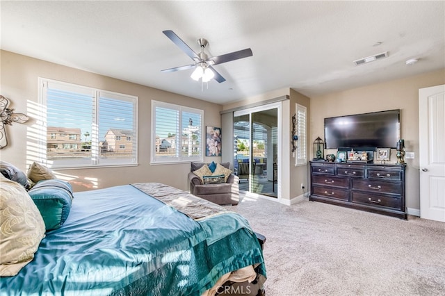 14655 Spanish Bay Way, Chowchilla, CA 93610 - carpeted bedroom featuring access to exterior and a ceiling fan