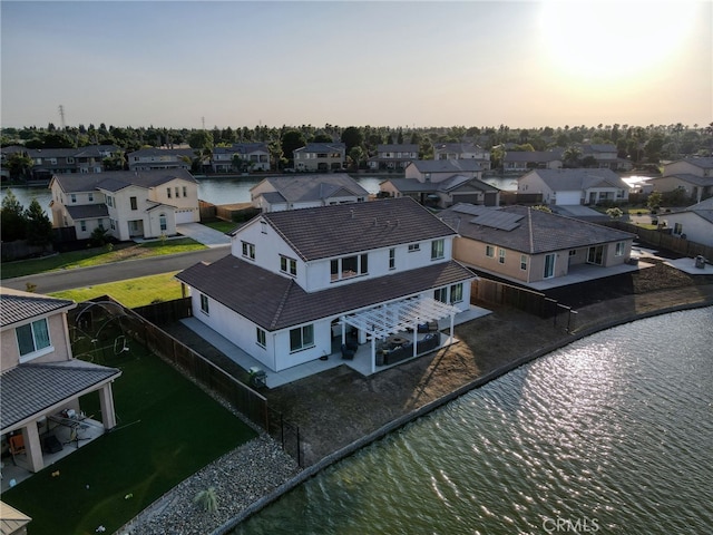 14655 Spanish Bay Way, Chowchilla, CA 93610 - aerial view at dusk of a residential view and a water view