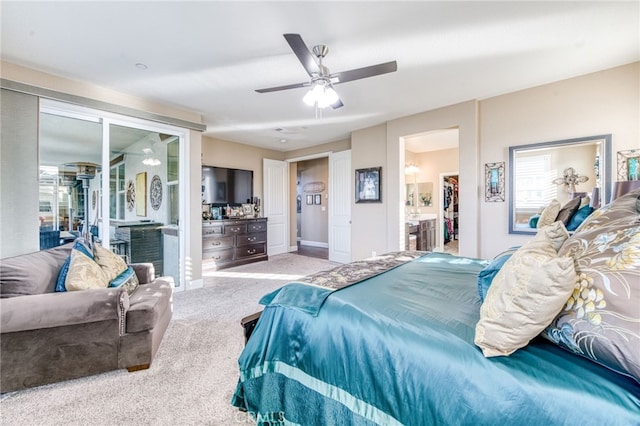 14655 Spanish Bay Way, Chowchilla, CA 93610 - bedroom featuring carpet, a ceiling fan, and connected bathroom