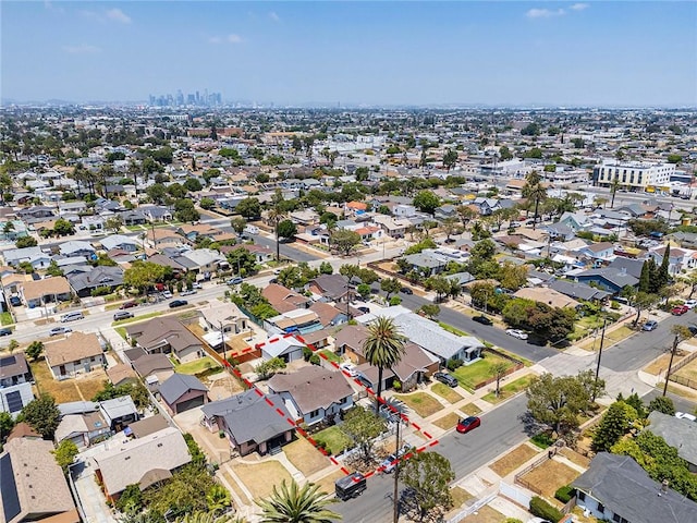 1113 W 78th St, Los Angeles, CA 90044 - aerial perspective of suburban area with property parcel outlined