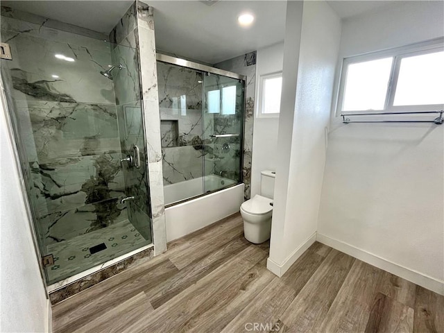 125 Campanita Ct, Monterey Park, CA 91754 - bathroom with wood finished floors, shower / bath combination with glass door, and recessed lighting