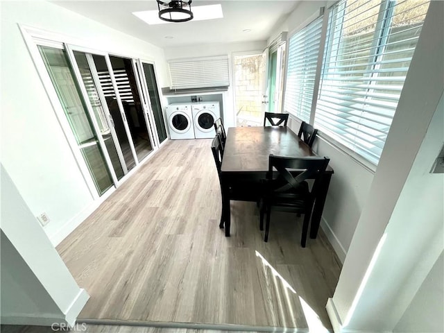 125 Campanita Ct, Monterey Park, CA 91754 - dining area with washer and dryer and wood finished floors