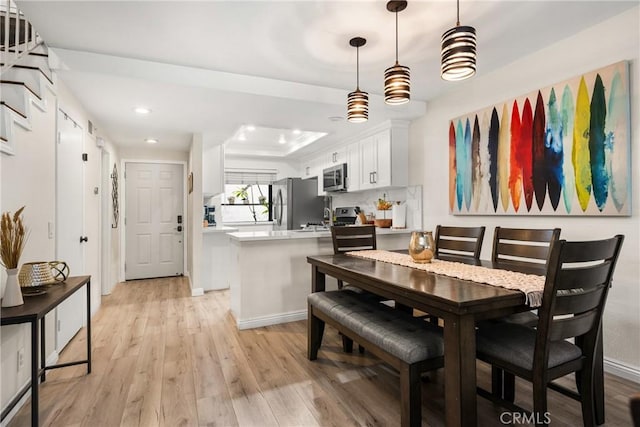 314 Molokai Dr, Placentia, CA 92870 - dining room with light wood-style flooring and recessed lighting