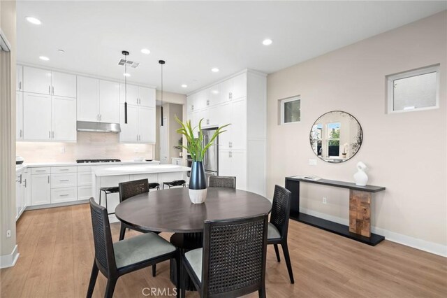 160 Mirth, Irvine, CA 92618 - dining room with light wood-style floors and recessed lighting