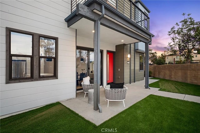 160 Mirth, Irvine, CA 92618 - patio terrace at dusk featuring a patio