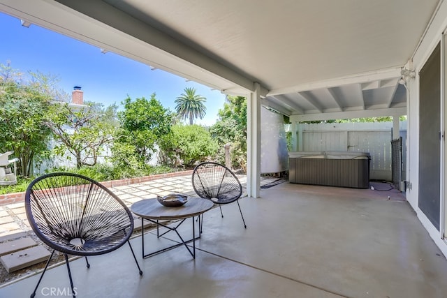 25001 Mackenzie St, Laguna Hills, CA 92653 - view of patio with a hot tub