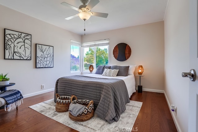 25001 Mackenzie St, Laguna Hills, CA 92653 - bedroom with wood finished floors and a ceiling fan