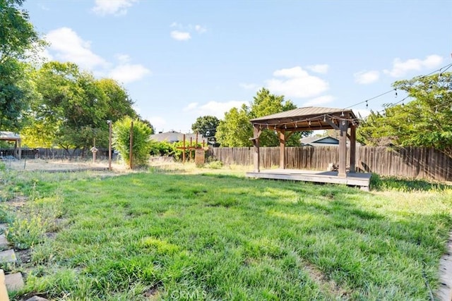 6685 Navajoa Ave, Atascadero, CA 93422 - fenced backyard featuring a gazebo and a wooden deck
