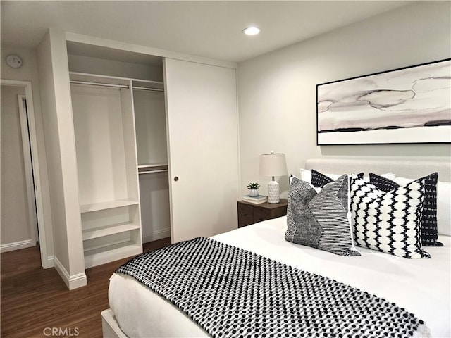868 Ethelinda Way, Brea, CA 92821 - bedroom with a closet, wood finished floors, and recessed lighting