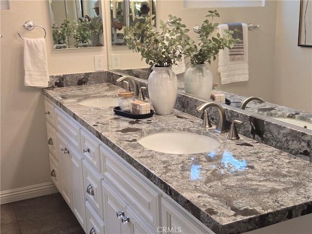868 Ethelinda Way, Brea, CA 92821 - full bath with double vanity and tile patterned flooring