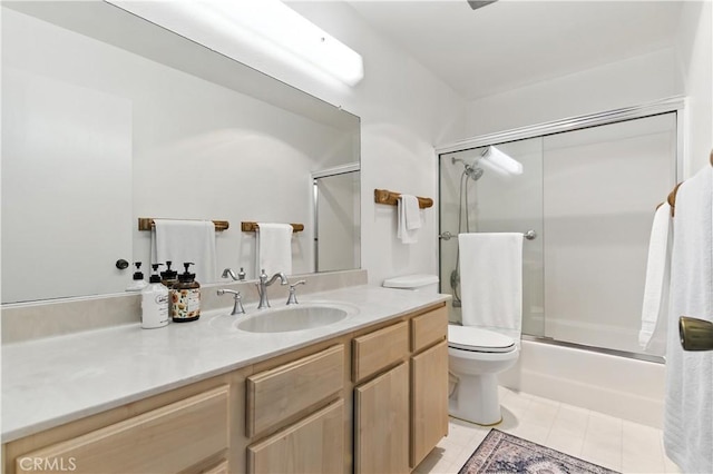 39239 Walnut Ter, Fremont, CA 94536 - full bath featuring vanity, shower / bath combination with glass door, and tile patterned flooring