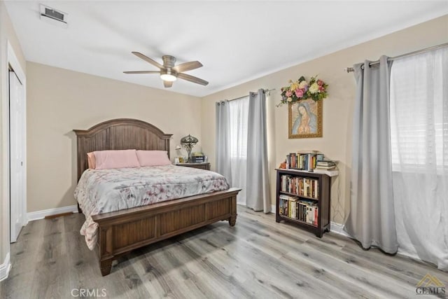 3105 Whisper Oak Way, Bakersfield, CA 93311 - bedroom with light wood finished floors and ceiling fan