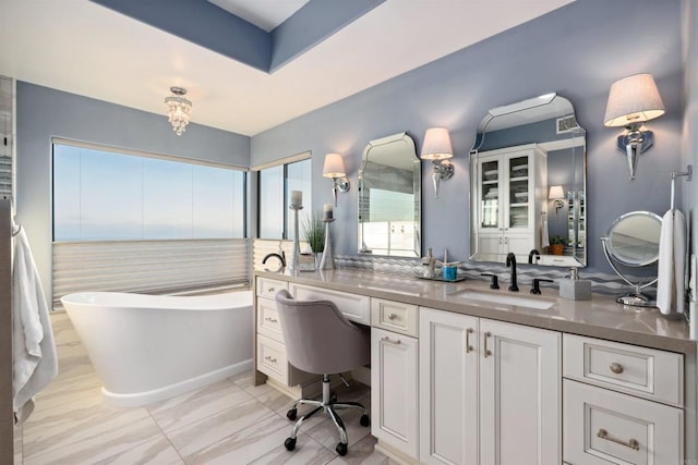 1966 Las Lomas, Vista, CA 92084 - bathroom with a freestanding tub and vanity