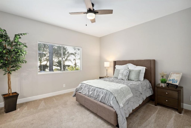 1966 Las Lomas, Vista, CA 92084 - carpeted bedroom with baseboards and ceiling fan