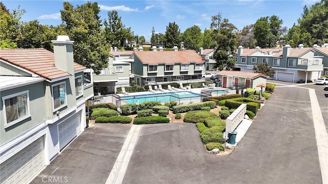 960 Golden Springs Dr Unit G, Diamond Bar, CA 91765 - aerial perspective of suburban area featuring a pool