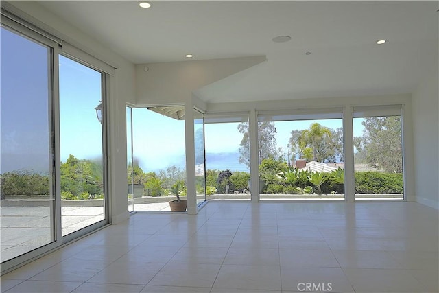 2615 Temple Hills Dr, Laguna Beach, CA 92651 - unfurnished sunroom featuring tile patterned flooring and recessed lighting