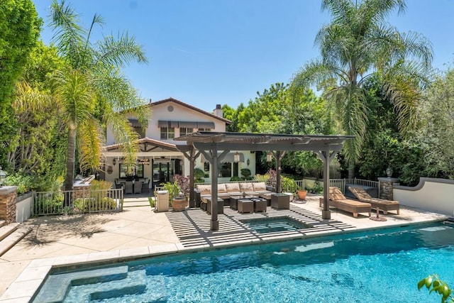 5329 Shirley Ave, Tarzana, CA 91356 - view of swimming pool featuring an outdoor hangout area, a pergola, and a patio