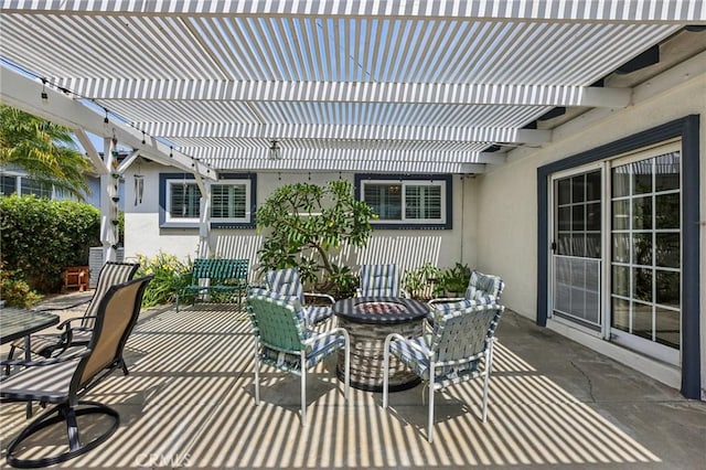 481 S Cedar Dr, Covina, CA 91723 - view of patio / terrace featuring a fire pit and a pergola