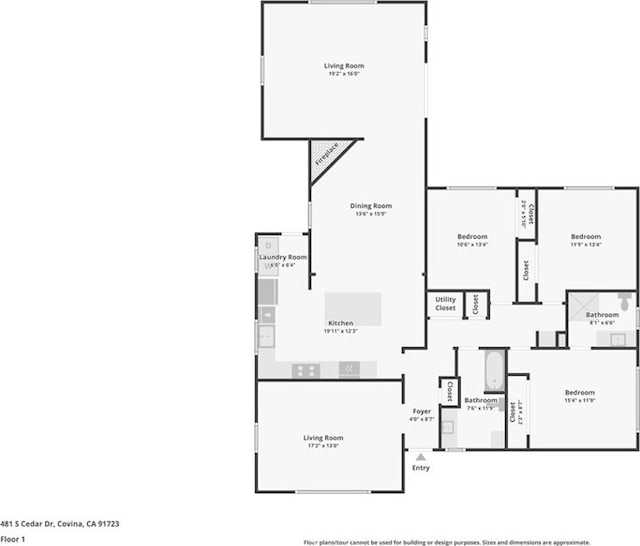 481 S Cedar Dr, Covina, CA 91723 - view of property floor plan