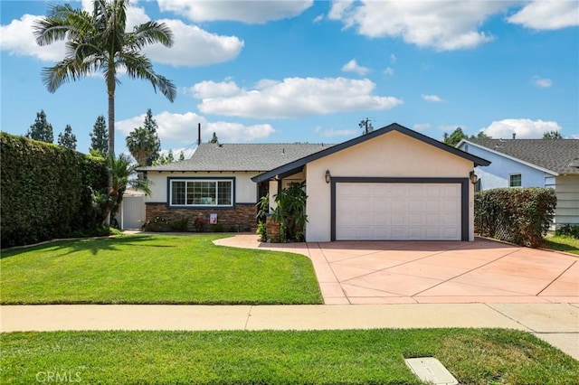481 S Cedar Dr, Covina, CA 91723 - ranch-style home featuring a garage, stucco siding, concrete driveway, and a front yard