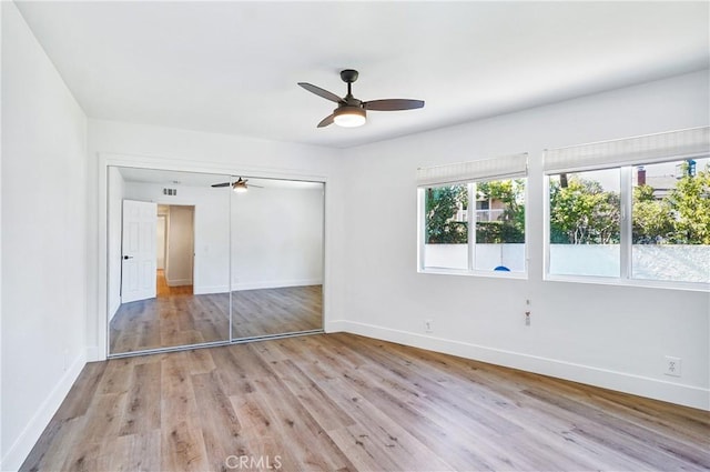 33621 Blue Lantern St, Dana Point, CA 92629 - unfurnished bedroom featuring light wood-type flooring, a closet, and ceiling fan