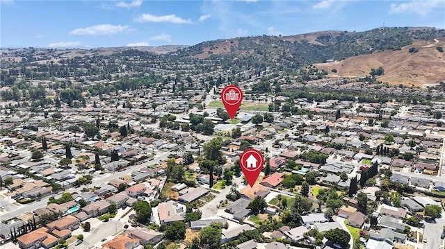 2521 Double Tree Ln, Rowland Heights, CA 91748 - aerial overview of property's location with a mountainous background and nearby suburban area