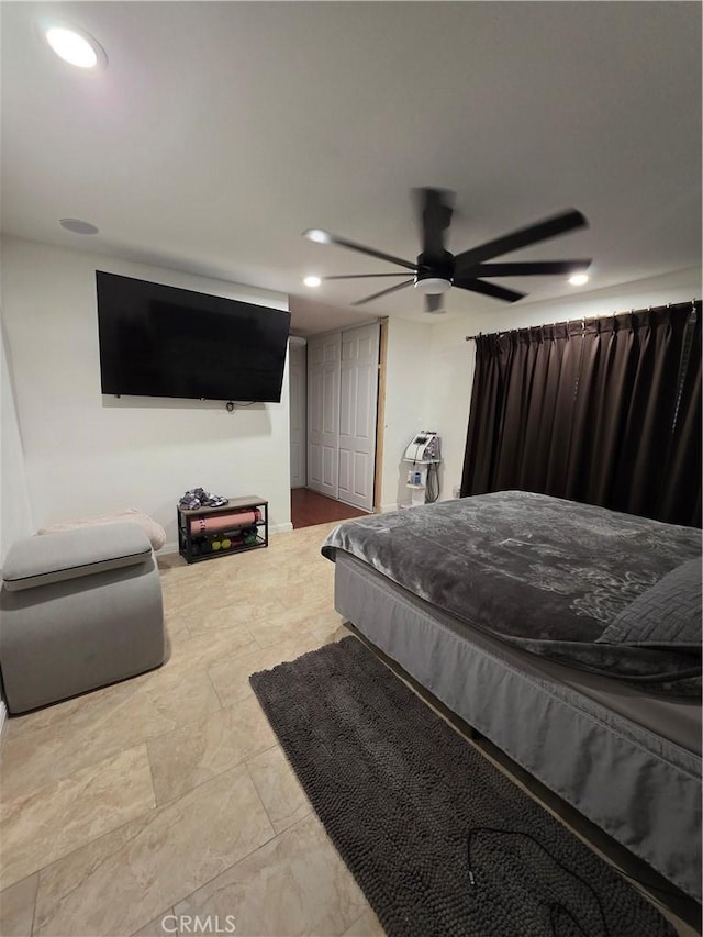 11815 Arliss Way, Grand Terrace, CA 92313 - bedroom with a ceiling fan and recessed lighting