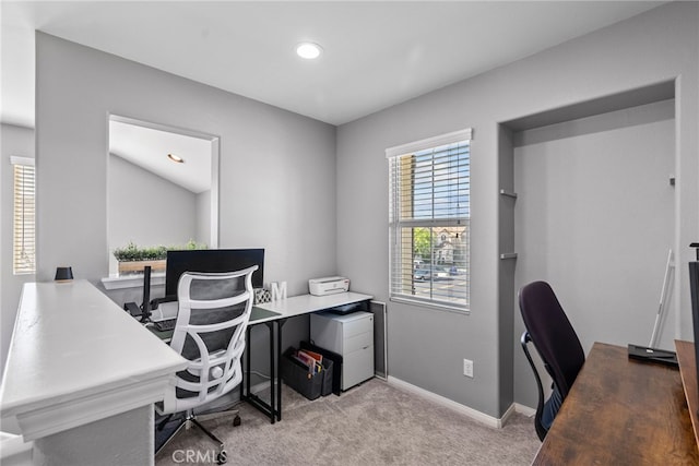 17656 Gladesworth Ln, Canyon Country, CA 91387 - home office featuring carpet floors and recessed lighting