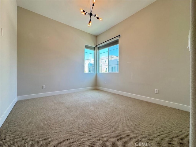 325 Sawbuck, Irvine, CA 92618 - spare room featuring a chandelier and carpet floors