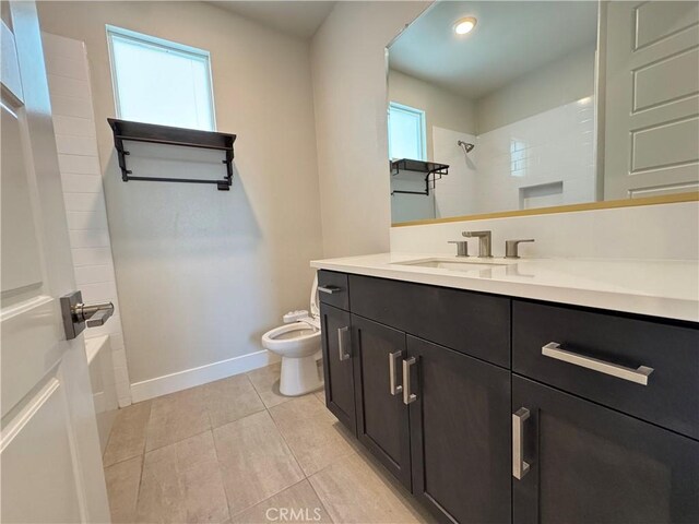 325 Sawbuck, Irvine, CA 92618 - full bath with vanity, healthy amount of natural light, tile patterned flooring, recessed lighting, and bathing tub / shower combination