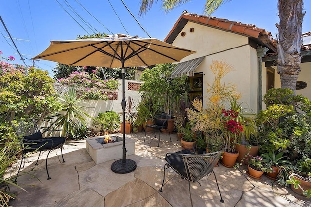1683 Linwood St, San Diego, CA 92103 - view of patio with a fire pit