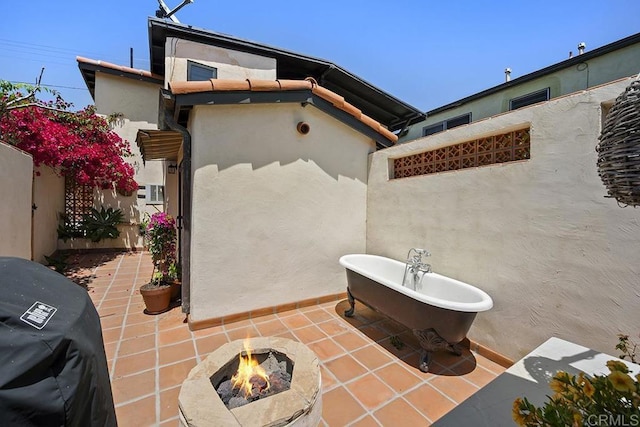 1683 Linwood St, San Diego, CA 92103 - view of patio / terrace featuring an outdoor fire pit and area for grilling