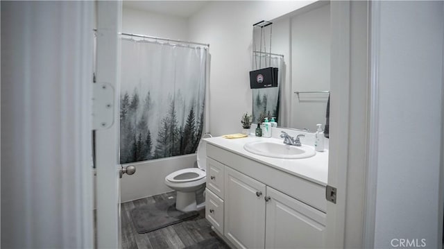 7600 Channel View St, Chino, CA 91708 - bathroom with vanity, wood finished floors, and shower / bathtub combination with curtain