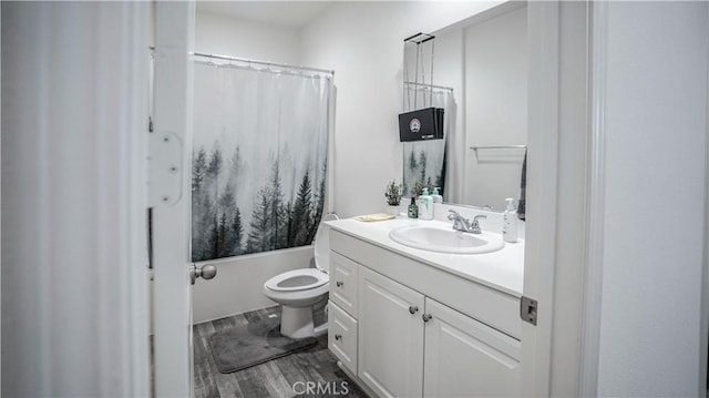 7600 Channel View St, Chino, CA 91708 - full bath with vanity, wood finished floors, and shower / bath combo with shower curtain