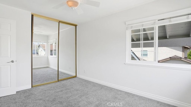 25866 Greenhill, Lake Forest, CA 92630 - unfurnished bedroom with carpet floors, a closet, and ceiling fan