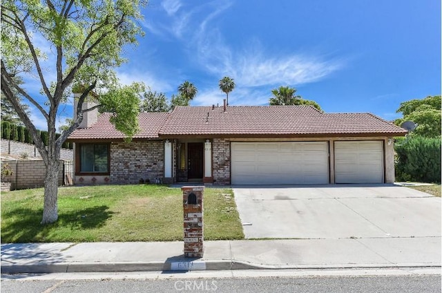 6318 Westview Dr, Riverside, CA 92506 - ranch-style home with a tiled roof, a garage, and concrete driveway