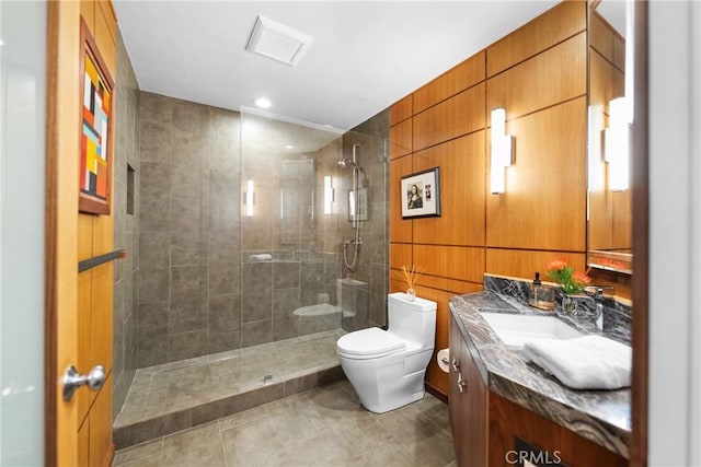 1372 Morningside Dr, Laguna Beach, CA 92651 - full bathroom featuring vanity, a tile shower, and tile patterned floors