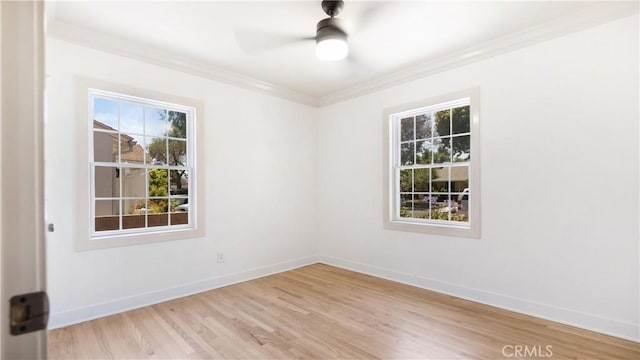 5449 E Fairbrook St, Long Beach, CA 90815 - unfurnished room with ornamental molding, light wood-style floors, and ceiling fan