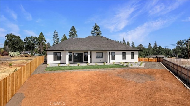 5891 Crestmoor Dr, Paradise, CA 95969 - rear view of house with a fenced backyard and stucco siding